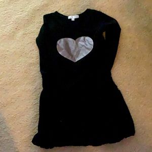 Black dress with sliver heart